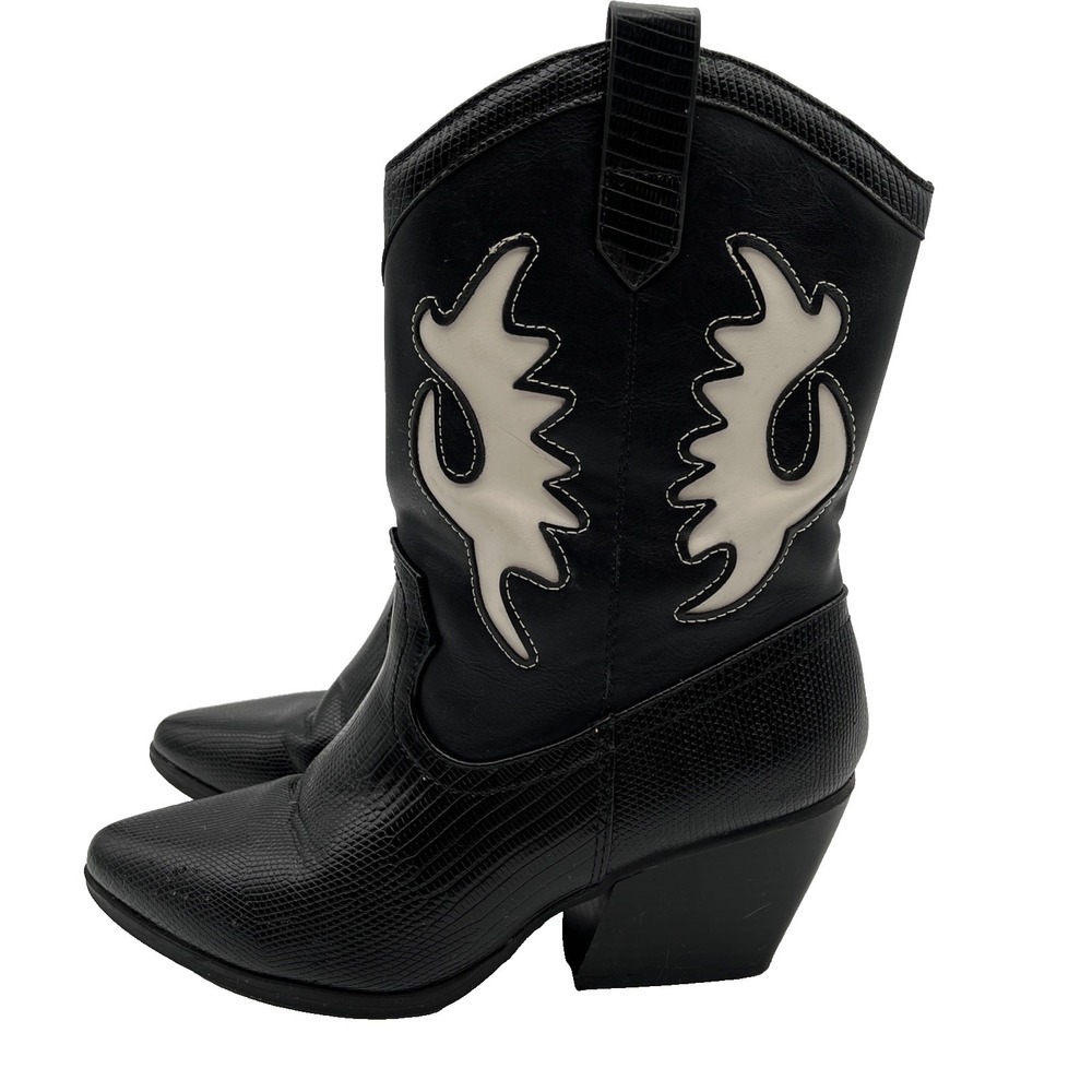 Soda Women Cowgirl Western‎ Stitched Boots Pointy Toe Black Size 7.5